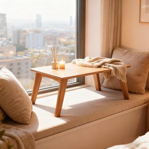 Modern Portable Bamboo <strong>Folding</strong> <strong>Coffee</strong> <strong>Table</strong> No Assembly Required Bedroom Furniture Low Tea <strong>Table</strong> Sitting Floor Walnut Large - Product Image 5