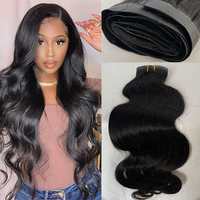 Harga grosir 12A klip mulus PU rambut Vietnam mentah dalam rambut lurus warna alami ekstensi rambut manusia 100%