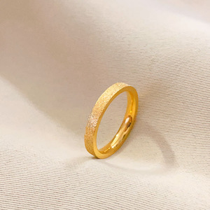 ACEWORKS 18K PVD Gold Plated Stainless Steel Polished <b>Plain</b> Band <b>Ring</b> Unisex | Trendy Minimalist Design Waterproof - Product Image 2