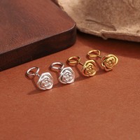 Romantische 18K Vergoldete S925 Silber Rosen-Ohrstecker 925 Sterling Silber Blumen-Ohrringe
