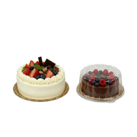 Boîte de rangement pour gâteaux en plastique thermoformé, boîte de présentation de gâteaux de mariage de luxe, plateau rond doré avec couvercle, 7 pouces, 8 pouces, 11 pouces