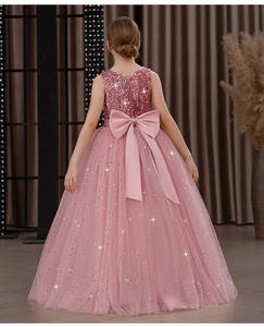 Robe de bal <span class=keywords><strong>en</strong></span> tulle à paillettes pour filles, nouvelle conception personnalisée, avec ceinture <span class=keywords><strong>en</strong></span> satin, pour concours de beauté, mariages et événements formels - Product Image 2