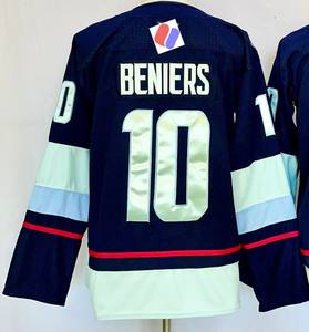 Jersey de Hockey sobre Hielo Clásico de Invierno Azul Marino, Nuevo Jersey Cosido de Seattle 3 # 1 Philipp Grubauer Inspirado en el Hockey sobre Hielo de Philipp Grubauer - Product Image 3