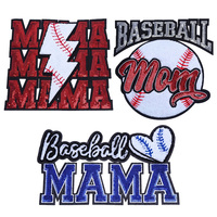 Patch brodé à sequins 'Baseball Mama' avec lettre en forme de cœur, thermocollant pour T-shirt, sweat à capuche, chapeau, accessoires vestimentaires, vente en gros