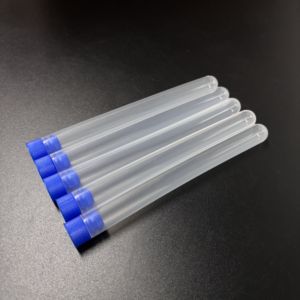 15*100mm 16*100mm PP PS Laboratuvar Kullanımı Plastik <span class=keywords><strong>Test</strong></span> Tüpü Mavi Kırmızı Kapaklı - Product Image 1