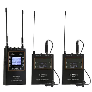 E-IMAGE MTR-S4 profession elle Dual-Trannel-UHF-Empfänger zwei Body-Pack-Kragen im Freien drahtloses Mikrofon