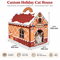 Petaful Maison et Griffoir pour Chat en Carton Ondulé Pliable, Écologique et Durable, Design Moderne et Luxueux, Spécial Fêtes de Noël