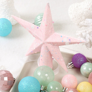 Juego de 40 Adornos Navideños Pastel con Estrella para la Punta del Árbol, Bolas Brillantes y Dulces Arcoíris para Decoración Navideña - Product Image 3