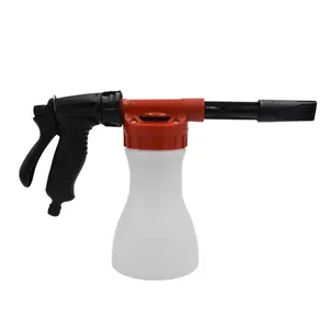 Lancia in schiuma per imballaggio in scatola dei colori con bottiglia di plastica colore rosso nero ugello spray per tubo da giardino schiumogeno da 800ml