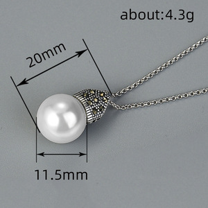 Orecchini a Perno con Perle Finte in Argento 925 Placcato Rodio, Sfera Bianca Rotonda AAA, Classici per Uso Quotidiano Femminile - Product Image 5