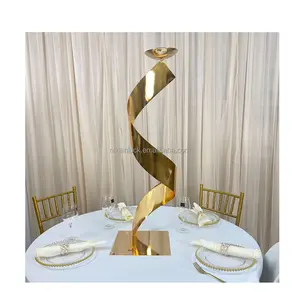 एस आकार सोने के फूल Vases मोमबत्ती धारकों रैक खड़ा शादी की सजावट सड़क नेतृत्व मेज Centerpiece स्तंभ