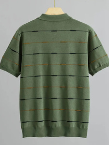 Suéteres de Punto de Manga Corta de Alta Calidad con Cuello Polo, Ropa Básica Diaria para Hombre, Camiseta de Hombre Estilo Old Money - Product Image 6