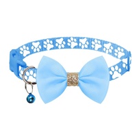 Vente chaude réglable chien toilettage cloche accessoires 1.0cm multicolore solide impression pattes nœud papillon collier pour chats en Nylon