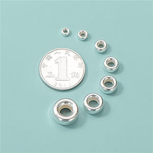 E530 Perles en argent véritable 925 Vente en gros de perles Rondell en <span class=keywords><strong>or</strong></span> <span class=keywords><strong>Vermeil</strong></span> pour la fabrication de <span class=keywords><strong>bijoux</strong></span> - Product Image 2
