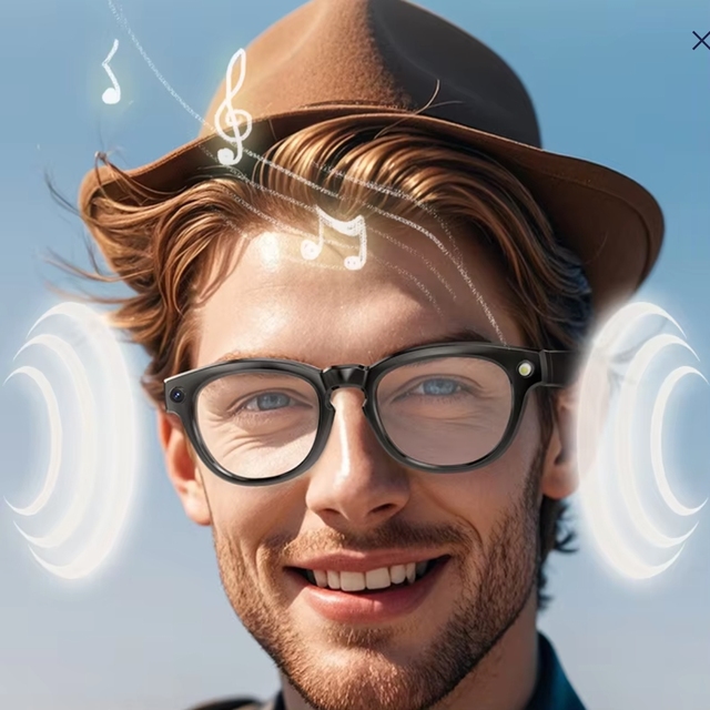AI Smart Camera Glasses Dual Camera AI Assistant for Audio Connection 4K Video IPX5 Waterproof Touch Control Real-time