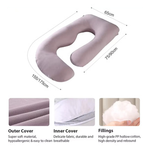 หมอนรองครรภ์รูปตัวยูแบบนุ่ม รองรับทุกท่า ป้องกันการแพ้ ได้รับการรับรองมาตรฐาน Oeko-tex สำหรับสตรีมีครรภ์ - Product Image 2