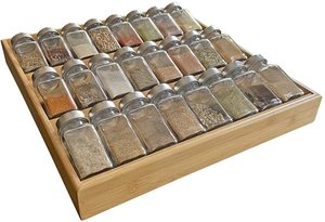 Combohome Ruota <span class=keywords><strong>di</strong></span> <span class=keywords><strong>Legno</strong></span> <span class=keywords><strong>di</strong></span> Bambù Spice Rack Organizzatore Trasporto Libero Mensola Titolare In Piedi - Product Image 3