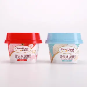 Cangkir kemasan puding/Yogurt plastik bentuk persegi dengan cetakan Label