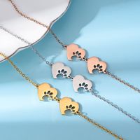Bracelet empreinte de patte en forme de coeur chat et chien Bracelets patte Bracelet personnalisé pour animaux de compagnie bijoux respectueux des animaux un cadeau pour maman