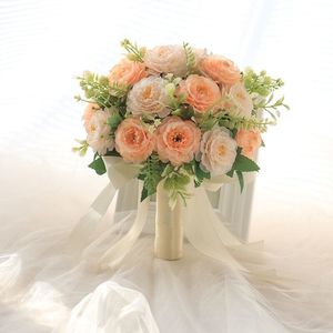 Bouquet de mariée en fleurs de soie 10cm-30cm, style naturel, décoration de mariage, fleurs artificielles réutilisables haute simulation - Product Image 1