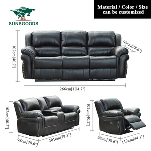 عرض رائع 1 + 2 + 3 أثاث يدوي عملي من الجلد مقاس 3 مقاعد لغرفة المعيشة - Product Image 6