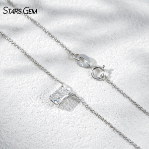 Collar de Diamantes Cultivados en Laboratorio StarsGem, Oro Sólido de 10K, 0.57ct, Corte Radiante, Color E, Chapado en Rodio, Joyería Clásica Unisex - Product Image 5