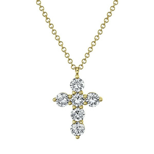 Productos brillantes y deslumbrantes, collar con cruz de moissanita VVS GRA con pavé completo, joyería impermeable de cobre con relleno de oro de 14k para mujer - Product Image 2