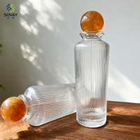 Flacon diffuseur de parfum à rayures verticales personnalisé OEM, directement de l'usine, 50ml 100ml 180ml avec espace pour étiquette