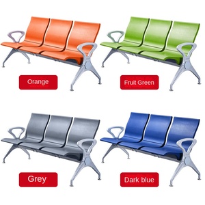 เก้าอี้รอ3คนทำจากสแตนเลสใช้ในสนามบินเก้าอี้รอมีที่เชื่อมต่อกันทำจาก PU เก้าอี้รอนิทโลหะทำจากโพลียูรีเทน - Product Image 3