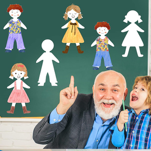 120 Pcs Blank <strong>Paper</strong> Cutouts <strong>Paper</strong> <strong>Doll</strong> Kids Shaped <strong>Papers</strong> Multicultural Construction People Cutouts for Kids DIY Craft Art - Product Image 4
