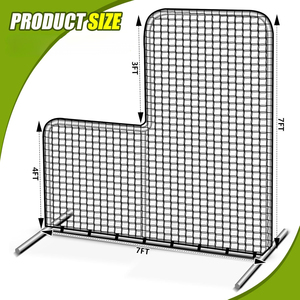 Rete da allenamento portatile in acciaio per baseball, rete da lancio per softball, gabbia da battuta per baseball, schermo di sicurezza, schermo a <span class=keywords><strong>L</strong></span> per baseball - Product Image 5