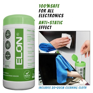 Lingette de <span class=keywords><strong>nettoyage</strong></span> de surface pour écran de <span class=keywords><strong>téléphone</strong></span> portable électronique naturel multifonctionnel Écran LCD 50 lingettes humides avec chiffon - Product Image 6