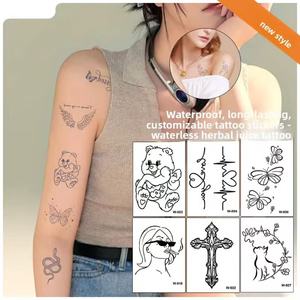 Nuovi Adesivi per Tatuaggi Temporanei Senza Acqua con Disegni di Farfalle e <span class=keywords><strong>Serpenti</strong></span> per Uomini e Donne, Impermeabili, Resistenti al Sudore e di Lunga Durata - Product Image 2