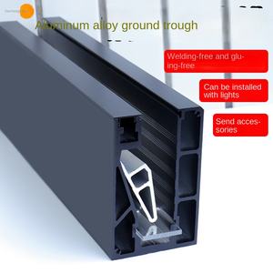 Balustrade d'escalier en verre sans cadre avec fente pour carte, profil en alliage d'aluminium en forme de U pour garde-corps de balcon - Product Image 1