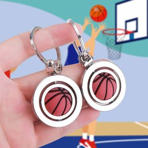 Porte-clés créatif rotatif à 360 degrés en alliage de zinc léger, thèmes basketball, football, golf, 3D, cadeau commémoratif, logo personnalisable - Product Image 1