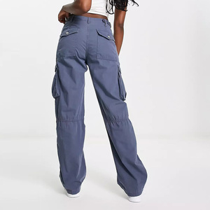 Pantalon <span class=keywords><strong>cargo</strong></span> décontracté pour femmes de haute qualité, <span class=keywords><strong>taille</strong></span> haute, jambe droite, personnalisé pour femmes pour filles - Product Image 6