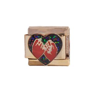 Italian Modular Charm Bracelet Set Heart Pattern Zinc Alloy DIY Jewelry Gift for Unisex - Product Image 3