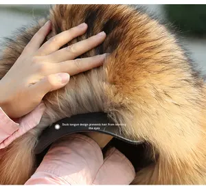 Chapeaux en fourrure de renard véritable pour femmes, chauds pour l'hiver, unisexes, tricotés, en fourrure véritable, avec pompons en fourrure moelleux - Product Image 5