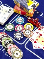 Jetons de casino en argile ferreux 40 mm 14 g, nouveau design bicolore Monte Carlo, surface lisse, autocollant brillant personnalisé
