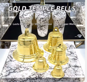Campanas Decorativas Doradas de Latón con Impresión UV, Venta al por Mayor para Templos - Product Image 2