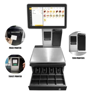 Touchscreen Smart Pos Electronic Ai Weight Scale Digital Android Pos System Code Scanner Printing Label Schaal Voor Supermarkt