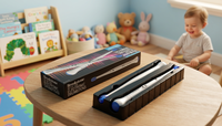 Meilleures ventes : Ensemble de batterie électronique intelligent à détection de mouvement pour enfants, modèle 05, avec emballage en boîte colorée
