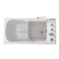 Baignoire autoportante moderne en acrylique à faible hauteur d'entrée, adaptée aux personnes âgées, avec jets d'air en cascade pour la salle de bain