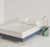 Parure de lit en soie satinée de luxe, taie d'oreiller en soie de mûrier pur, housse de couette en soie, draps en soie, certifiés Oeko-Tex