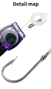Youxian Grande jupe de poulpe en acier inoxydable, leurre souple artificiel pour <span class=keywords><strong>maquereau</strong></span> <span class=keywords><strong>roi</strong></span> et marlin, 34cm 260g, pêche en bateau avec hameçons - Product Image 6