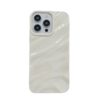 Coque de téléphone en silicone à motif plissé 3D 17, couleur unie, anti-traces de doigts, électroplaquée, style simple et tendance