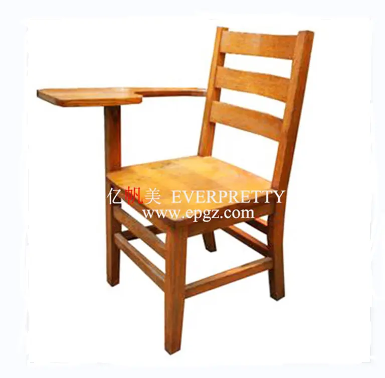 Sedia pieghevole per scuola di vendita calda con sedia da conferenza in legno massello con blocco di scrittura con sedia da studente per aula con braccioli con Tablet