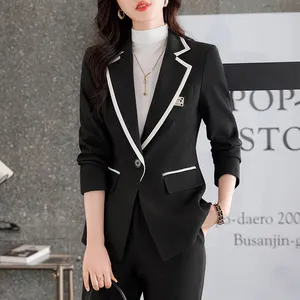 Beige Suit Jacket Female Spring And Autumn 2024 New Leisure Temperament Professional Suit Age-reducing Goddess Style Suit