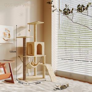 Árbol para Gatos de Madera de Lujo, <span class=keywords><strong>Torre</strong></span> de 135 cm, Diseño de una Pieza con Nido para Gatos, Venta al por Mayor de Fábrica para Gatos de Interior - Product Image 2