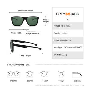 Gafas de Sol Deportivas Polarizadas Greyjack, Armazón TR90, Lentes TAC, Protección UV400, Color Negro, para Ciclismo al Aire Libre, para Hombre - Product Image 5
